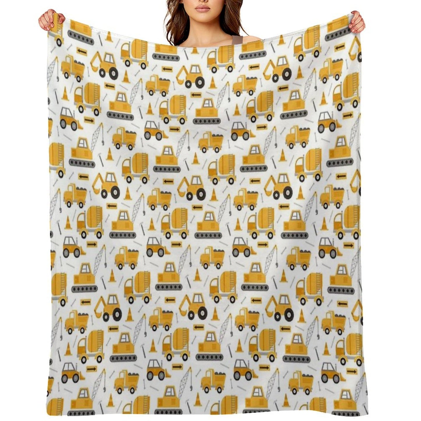 Construction Trucks Throw Blanket