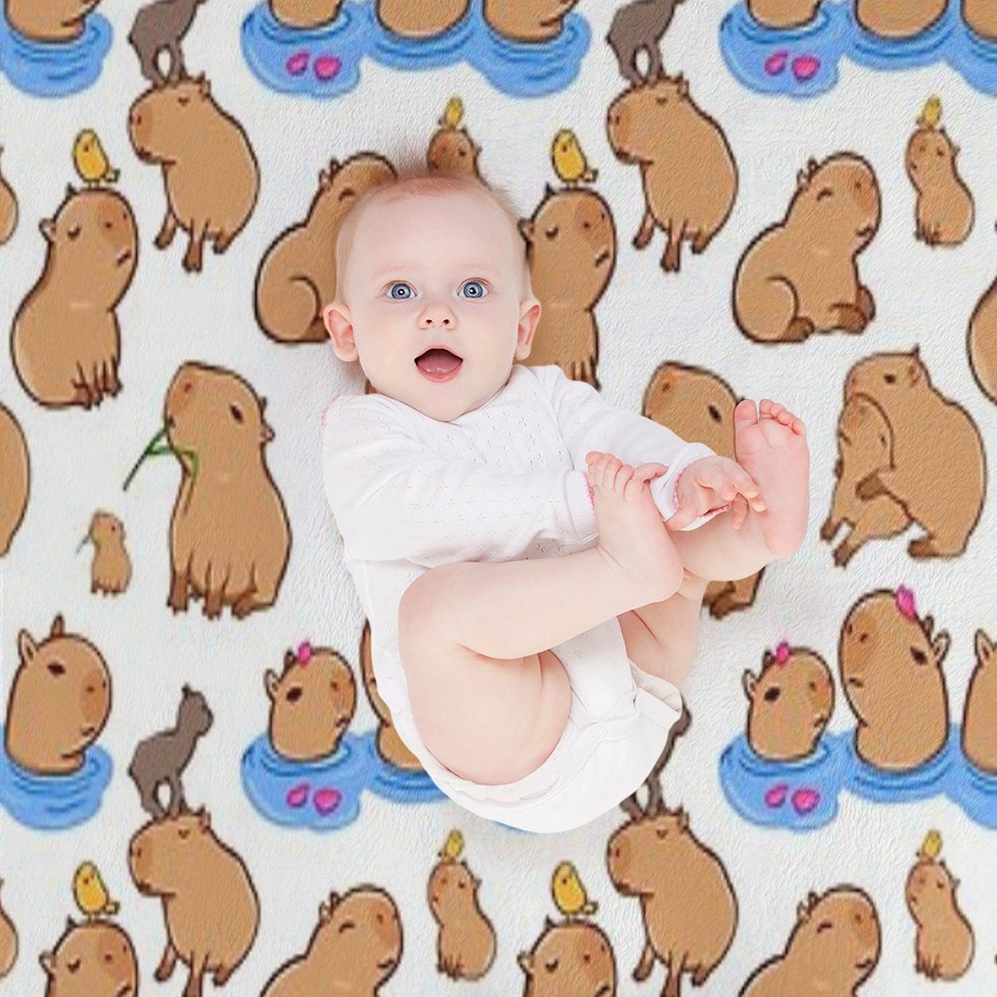 Capybara Pattern Throw Blanket