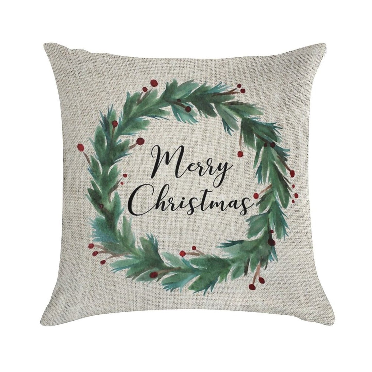 Christmas Wreath Soft Ultra-Soft Texture Throw Pillow