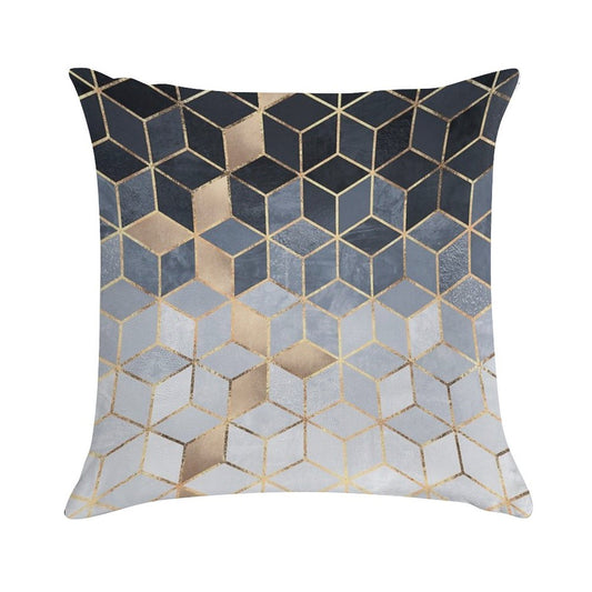 Soft Blue Gradient Cubes Soft Washable Throw Pillow
