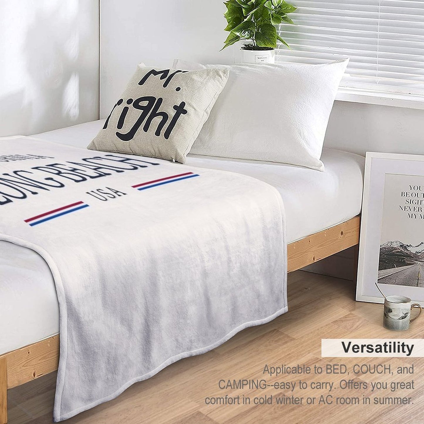 Long Beach California Heritage – Classic Cream Throw Blanket