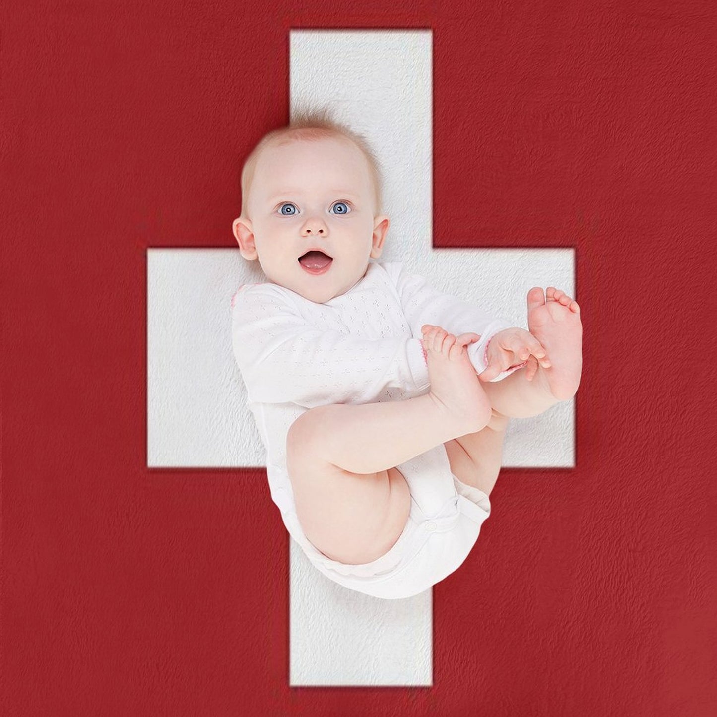 Swiss Cross Red Throw Blanket