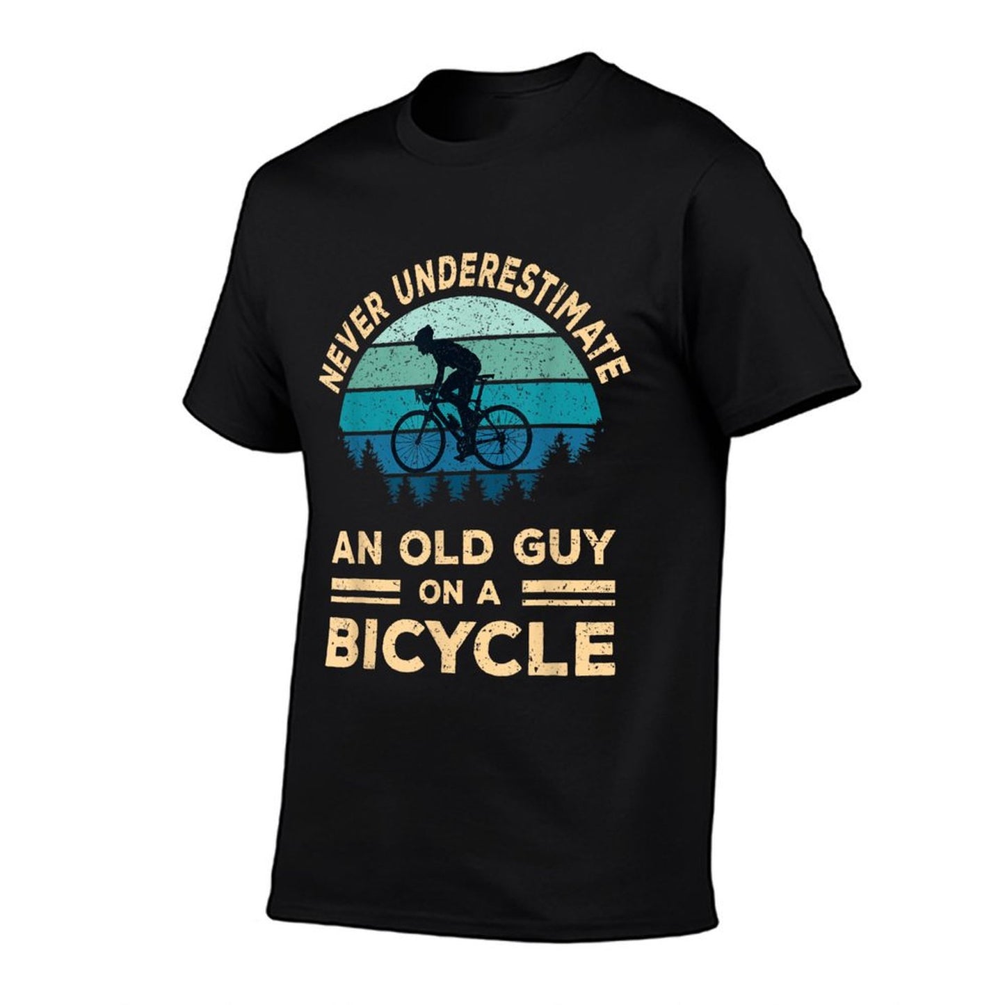Never Underestimate An Old Guy On A Bicycle Funny Cycling T-Shirt