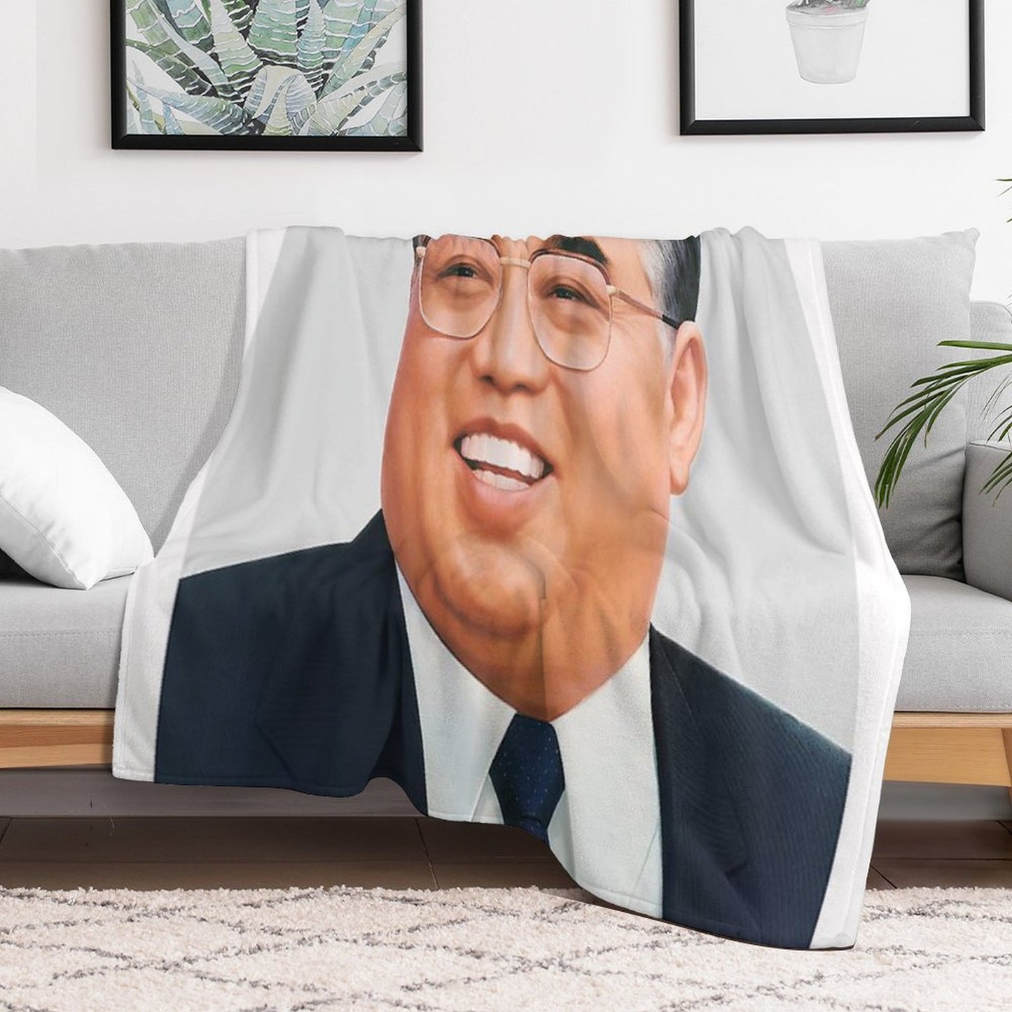 Kim Il Sung Throw Blanket