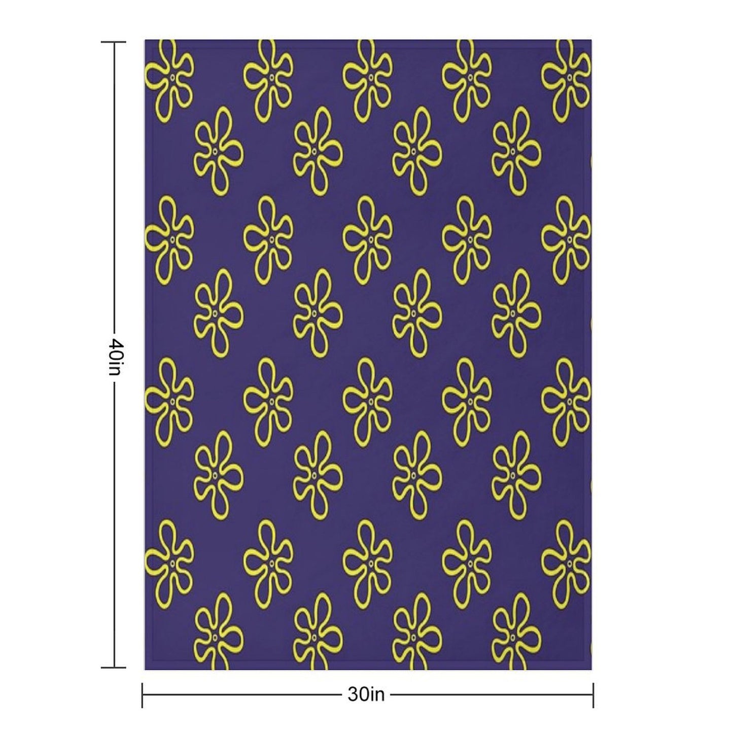 Spongebob's Floral Pattern (Purple) Throw Blanket