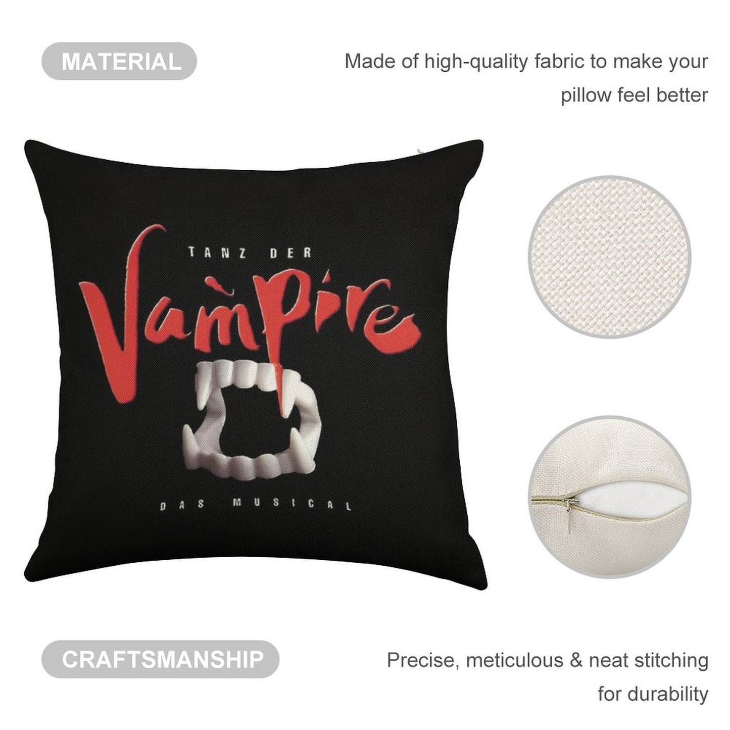 Tanz Der Vampire Linen Throw Pillow Cover