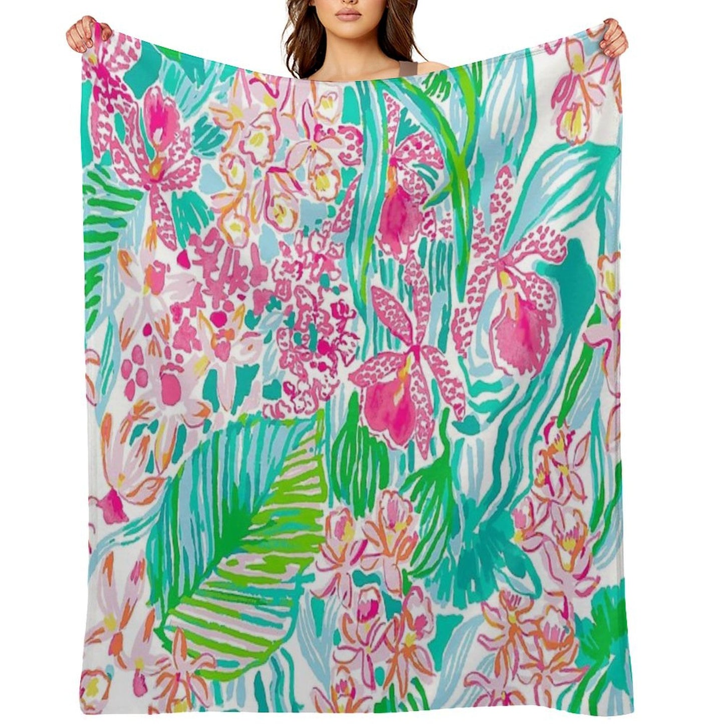 Orchid Summer Throw Blanket