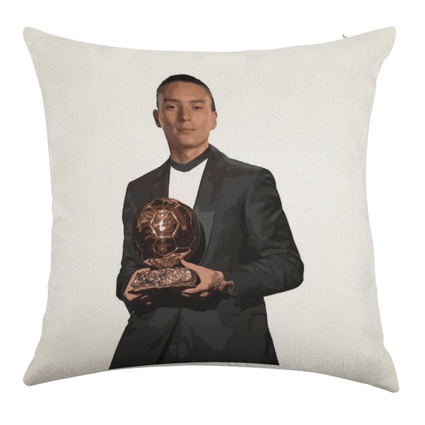 Darwin Nunez Ballon D'or Linen Throw Pillow Cover