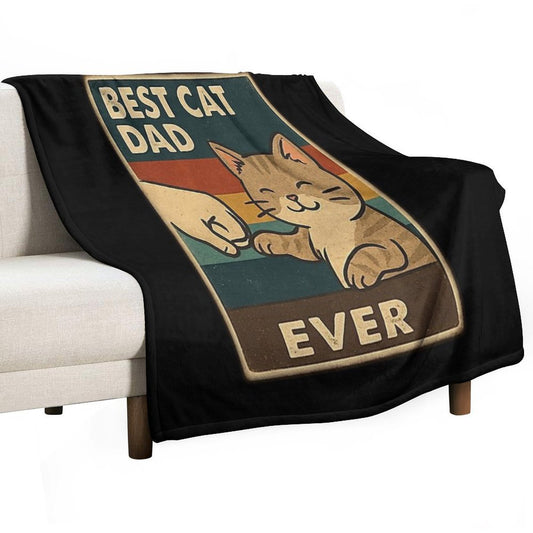 Best Cat Dad Ever Throw Blanket