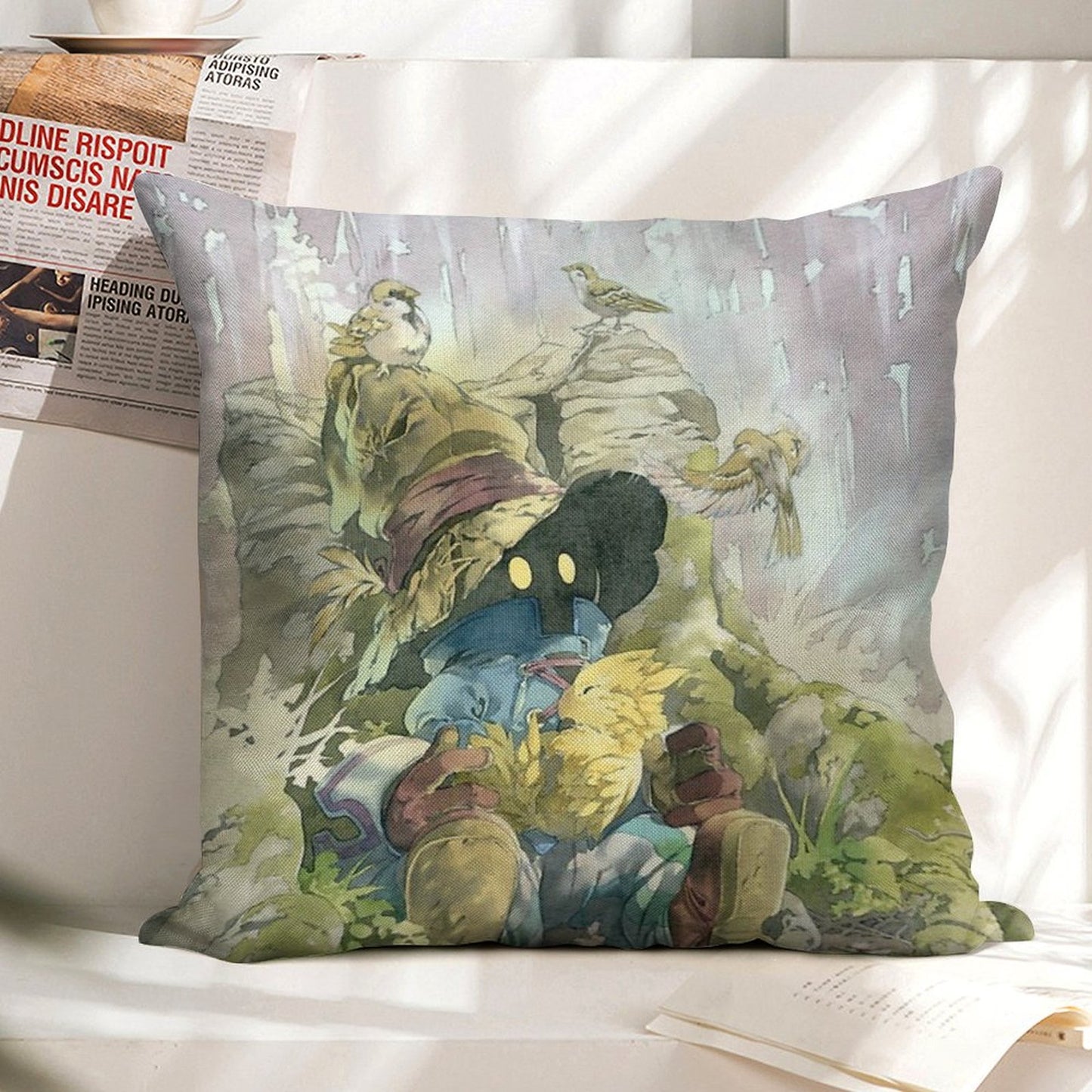 Vivi Rain Linen Throw Pillow Cover