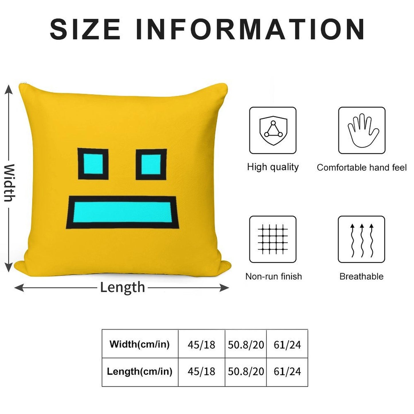 Geometry Dash Soft Anti-Pilling Throw Pillow