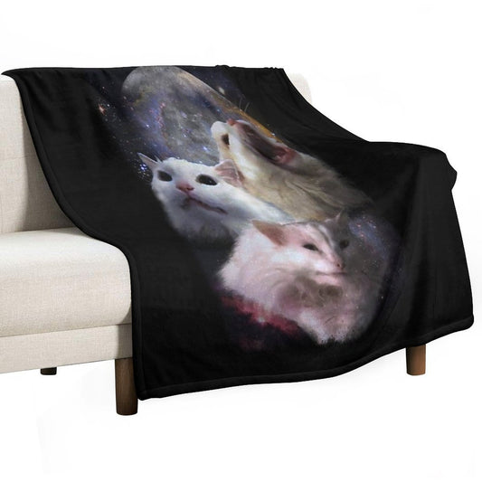 Triple Thurston Moon Cats! Throw Blanket