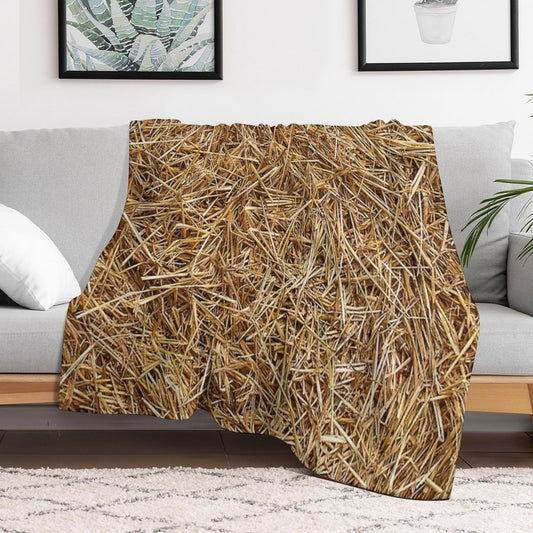 Sunny Natural Hay, Straw Throw Blanket