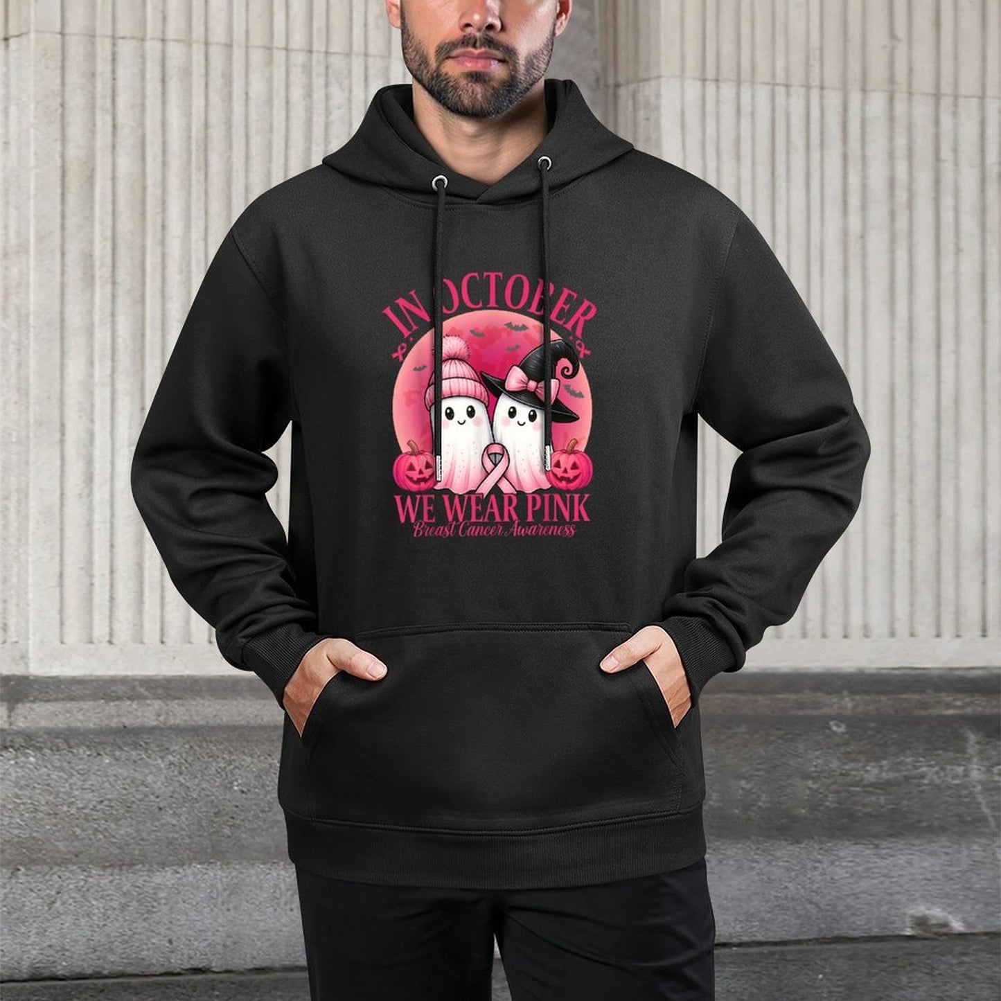 Breast Cancer Halloween for Women in October We Wear Pink Casual Wear Hoodie