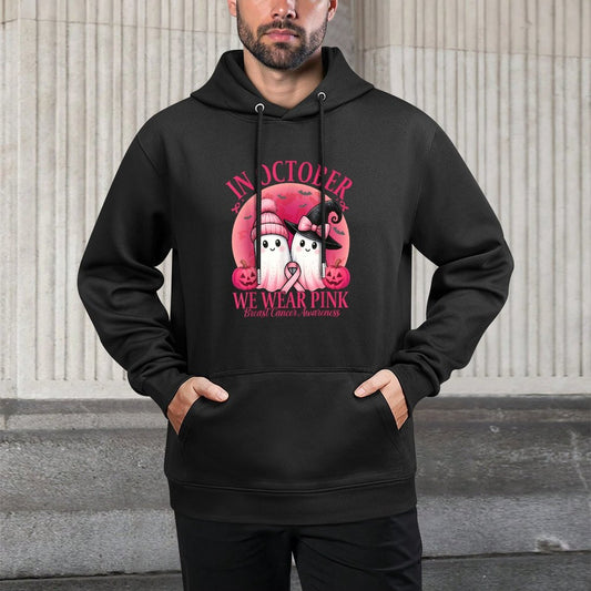 Breast Cancer Halloween for Women in October We Wear Pink Casual Wear Hoodie
