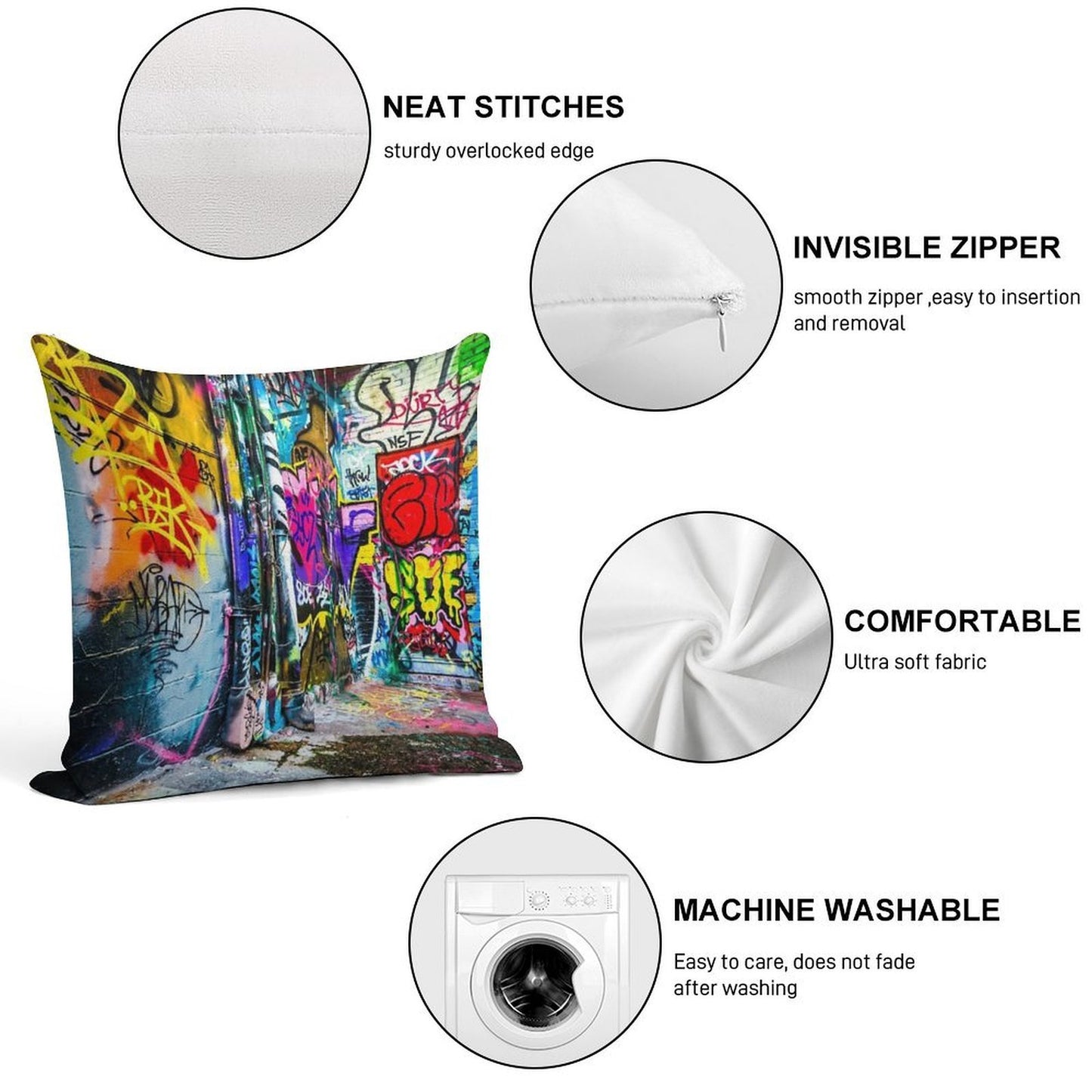 Street Art Soft Style Accent Throw Pillow