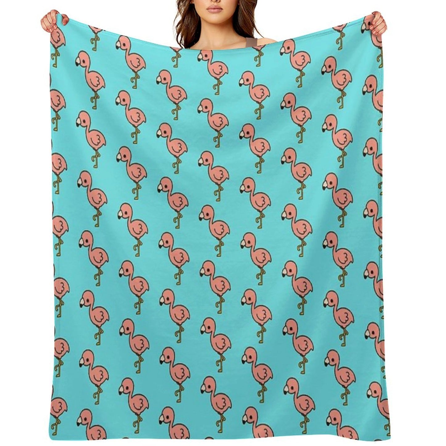 Cute Flamingo Throw Blanket