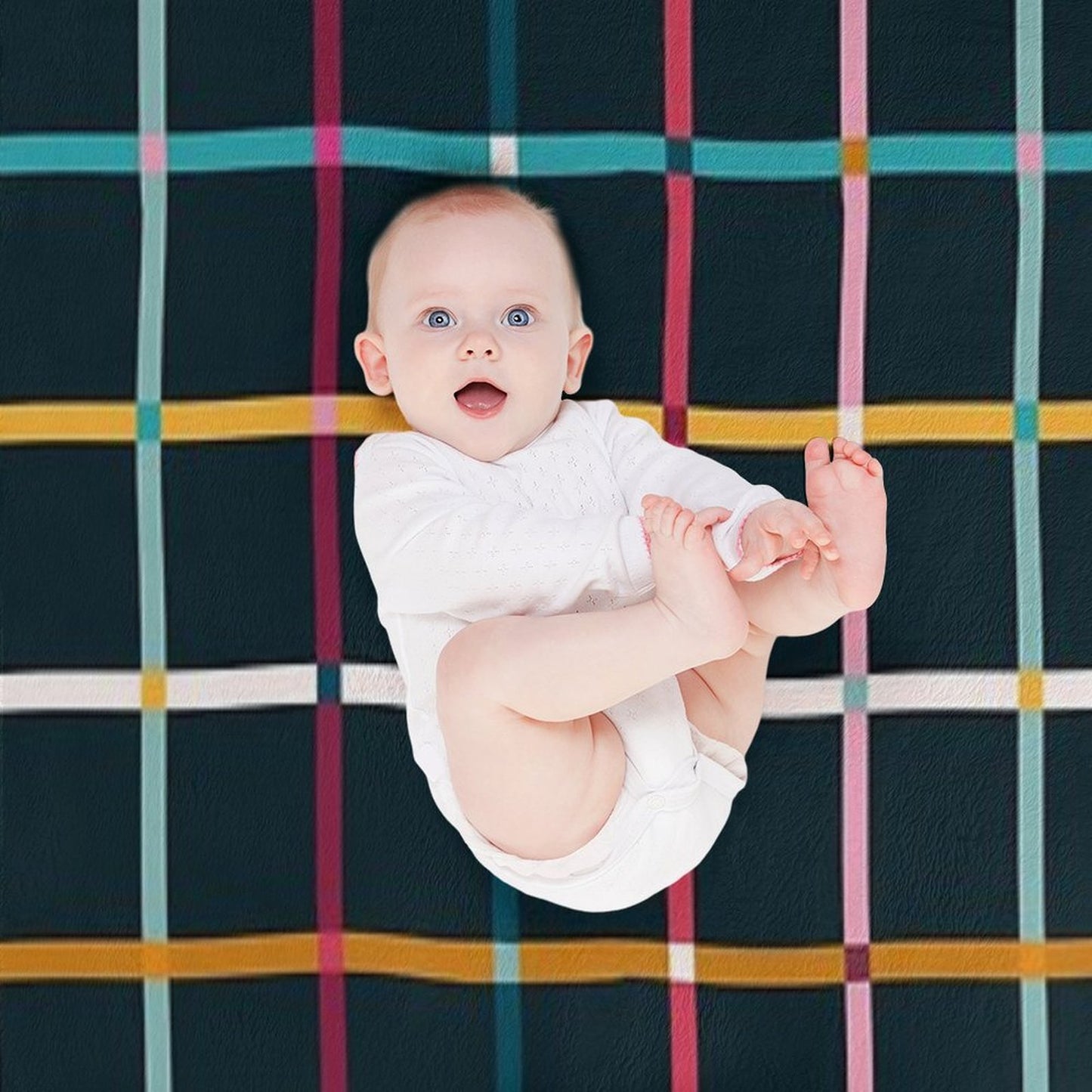 Hand Drawn Plaid Pattern Throw Blanket