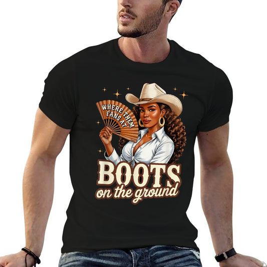 Boots On Ground Juneteenth Cowgirl Western Rodeo Black Women  Quick-drying T-Shirt