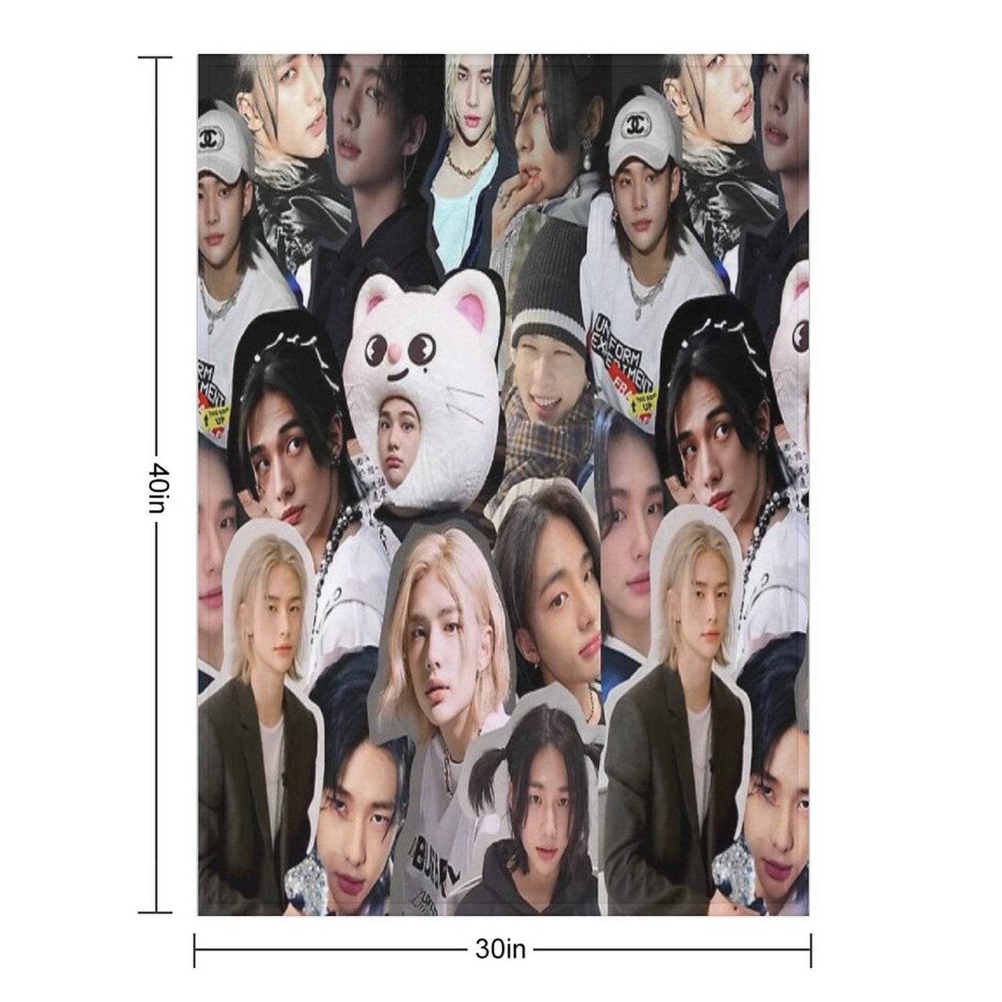 Hyunjin Collage Throw Blanket
