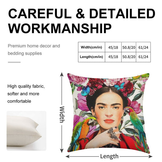 Frida.forever Linen Throw Pillow Cover