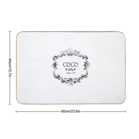 Coco Logo Vintage Old Style Bath Mat