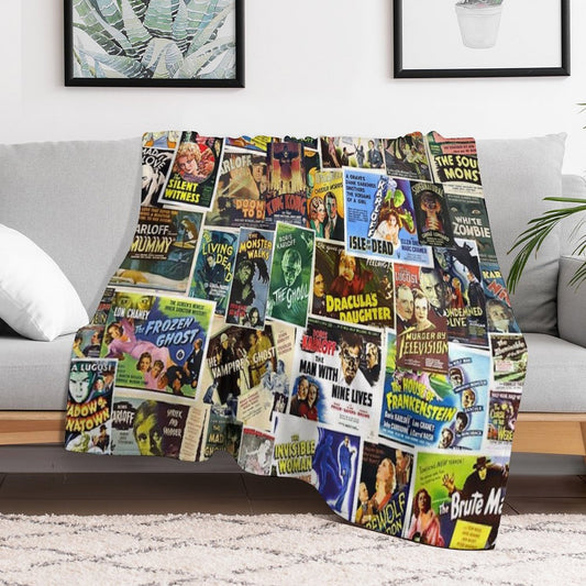 Vintage Horror Throw Blanket