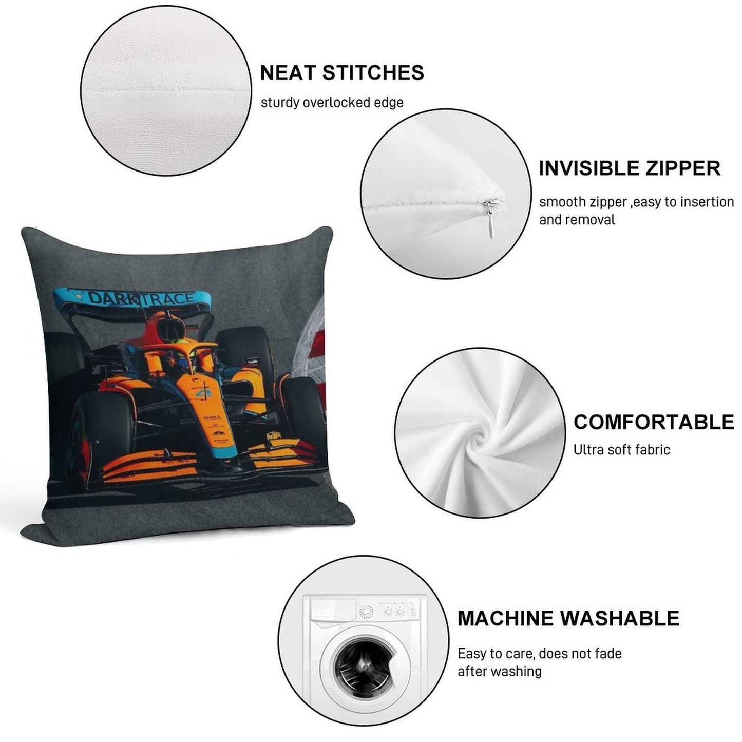 Lando Norris 2#280922 Soft Durable Construction Throw Pillow