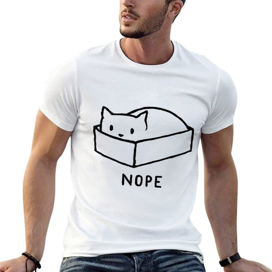 Nope Box Cat Funny For Men Women Fade-proof Color T-Shirt