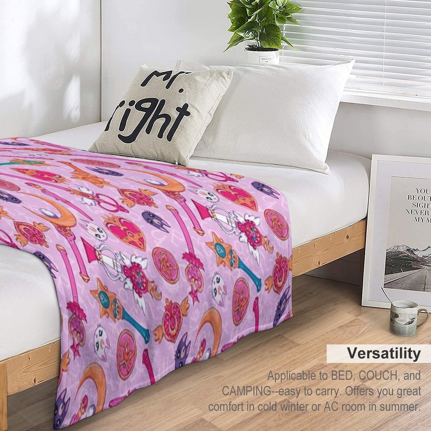 Pastel Moon Prism Power Throw Blanket