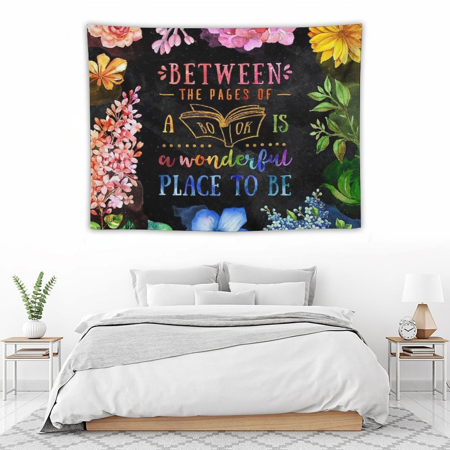 Between The Pages (black) Tapestry