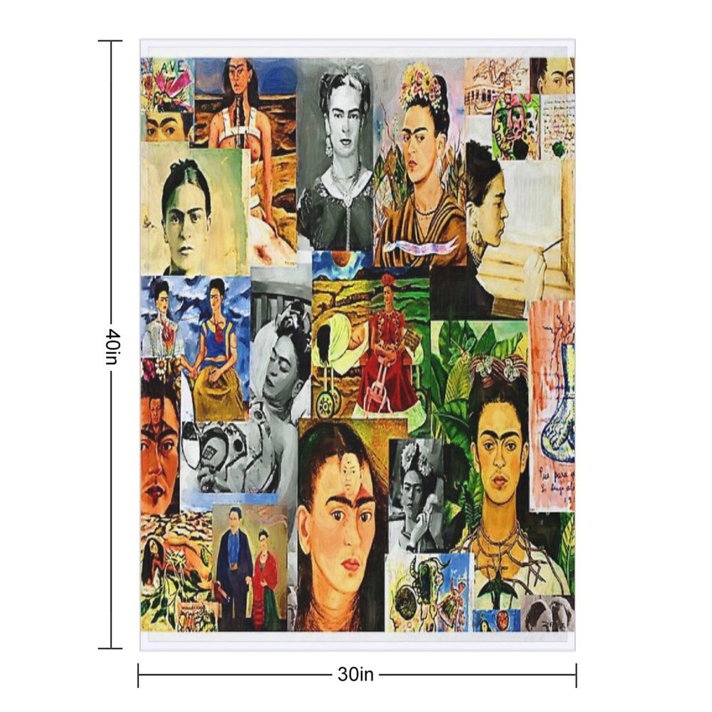 Frida Collage Throw Blanket