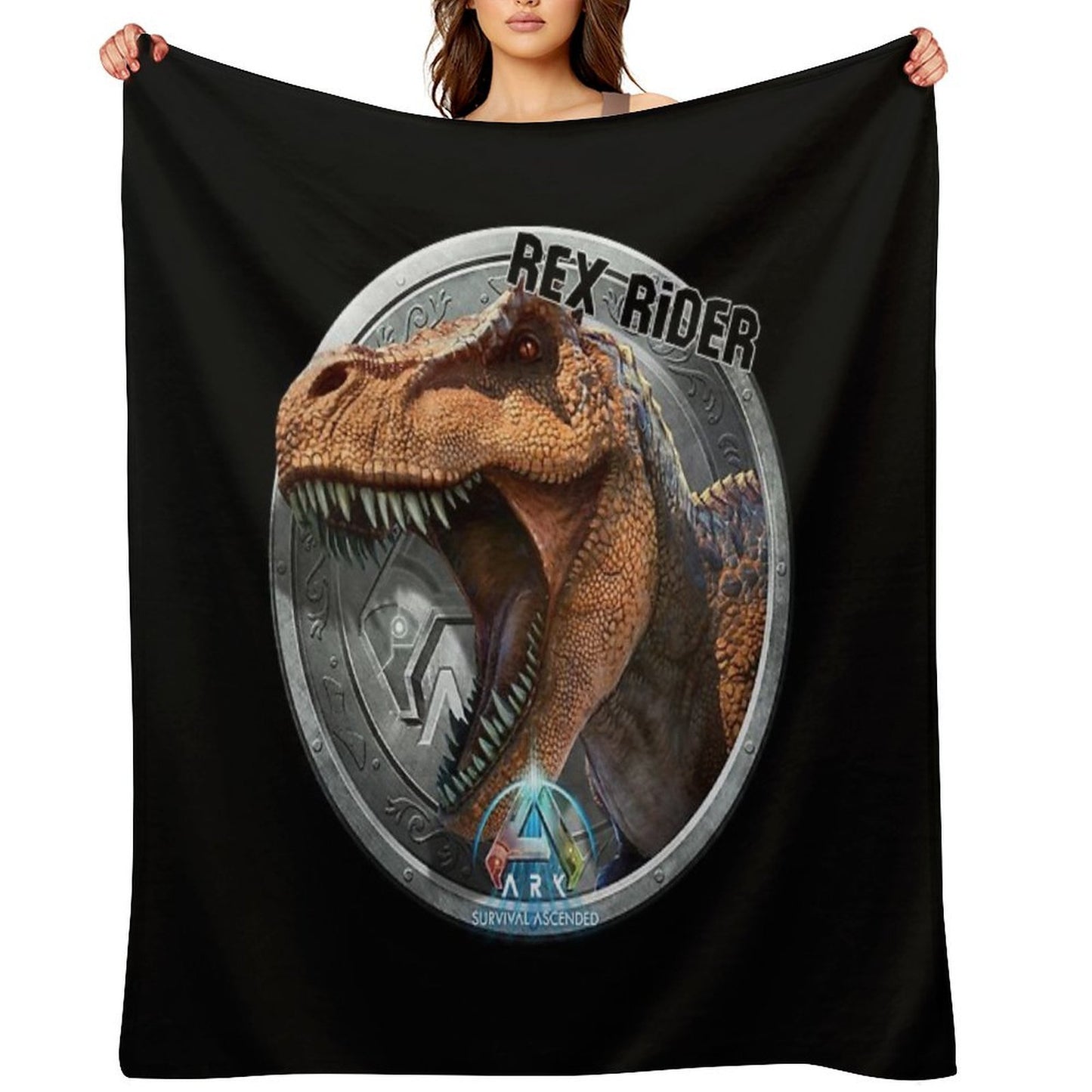 ARK Survival Ascended - Rex Rider Throw Blanket