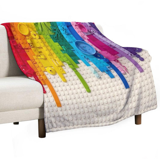 Rainbow Drip Throw Blanket