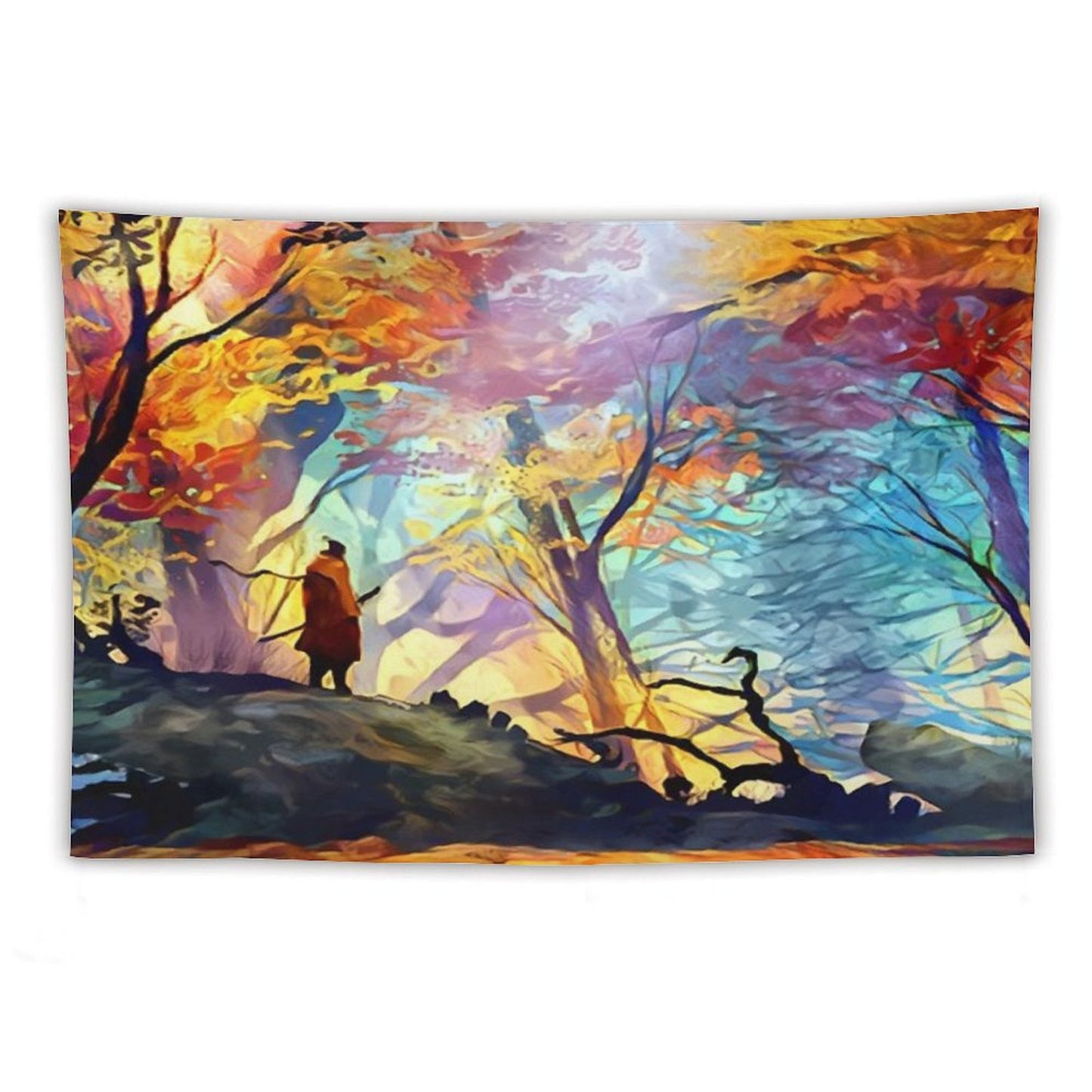 A Wolf in The Colorful Forest Tapestry