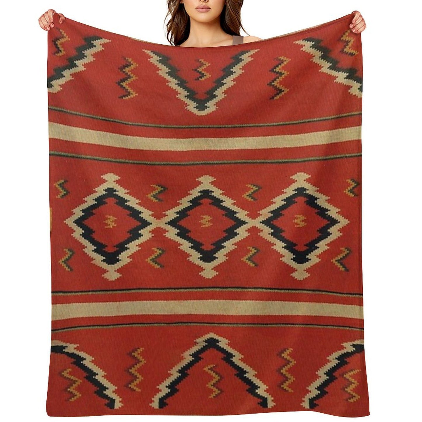 Navajo Textile Native American Weaving Pattern 26 Throw Blanket