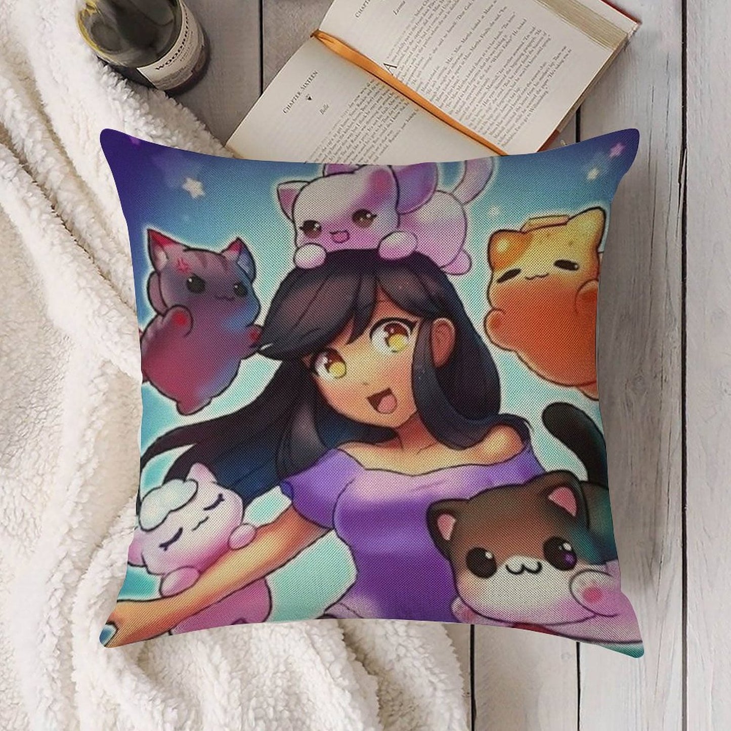 Aphmau Linen Throw Pillow Cover