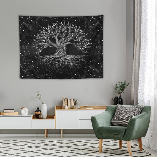 Tree of Life Drawing Black And White Tapestry