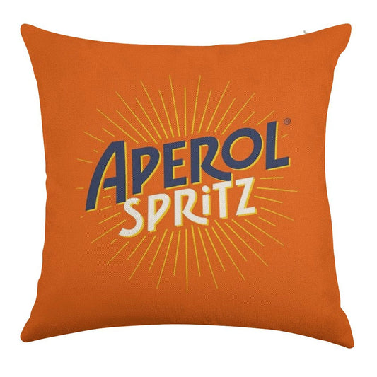 Aperol Spritz Orange Linen Throw Pillow Cover