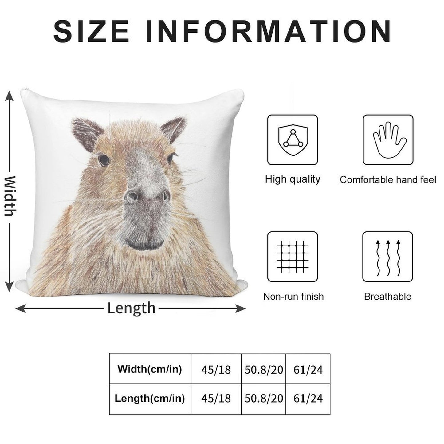 Capybara Soft High-Density Material Throw Pillow
