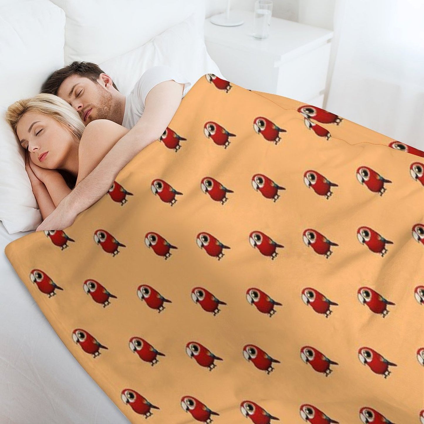 Cute Fat Macaw Throw Blanket