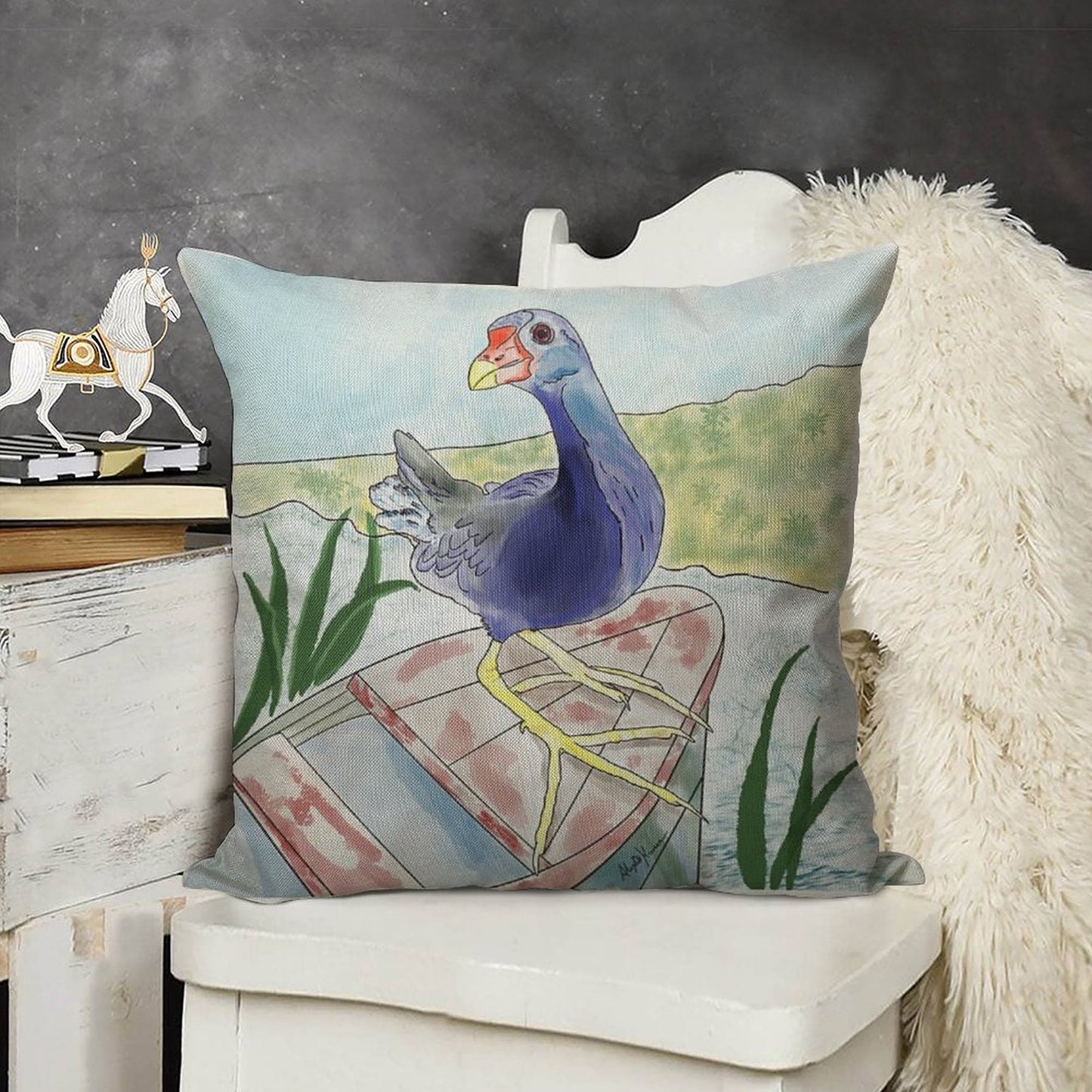 Jewel of The Marsh Linen Throw Pillow Cover