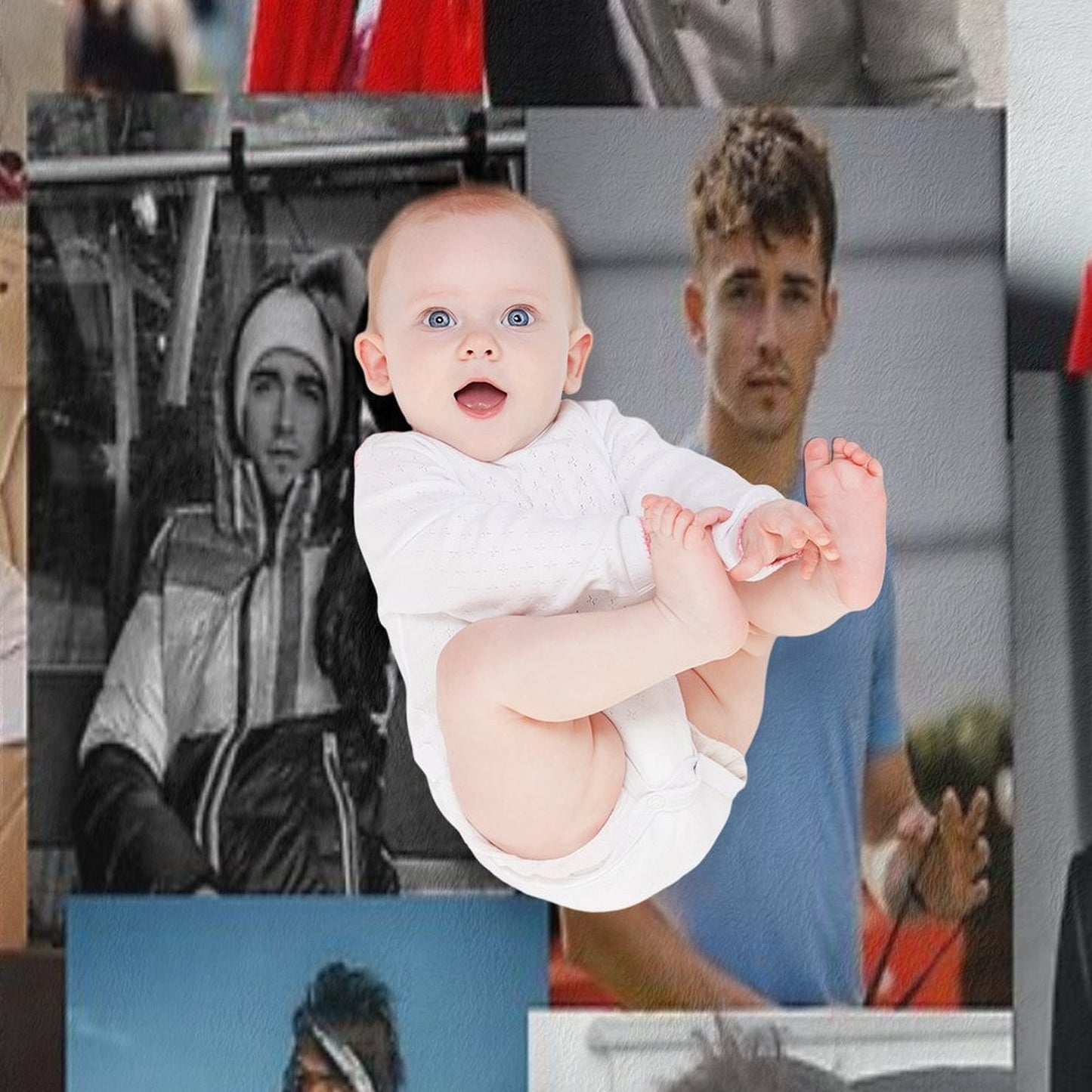Charles Leclerc Picture Collage Throw Blanket