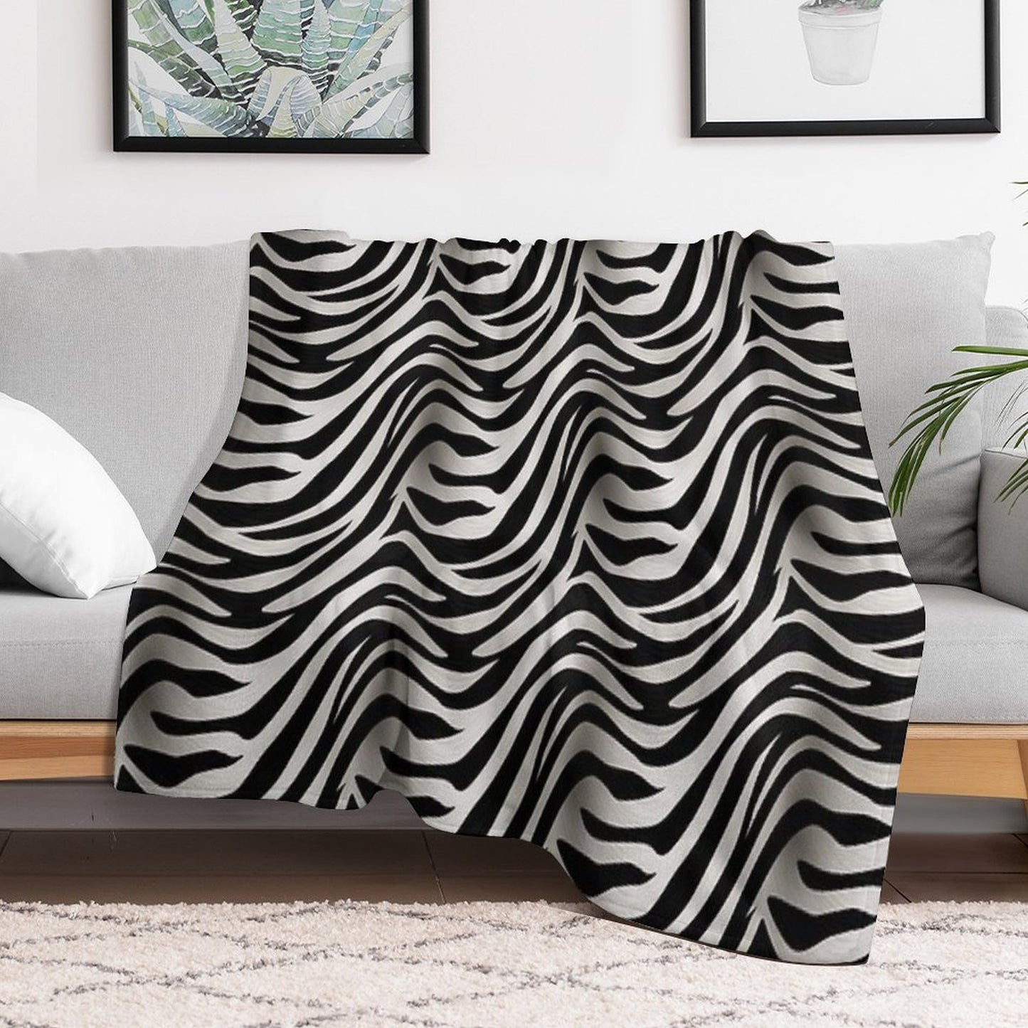 Unique Zebra Skin Pattern Throw Blanket