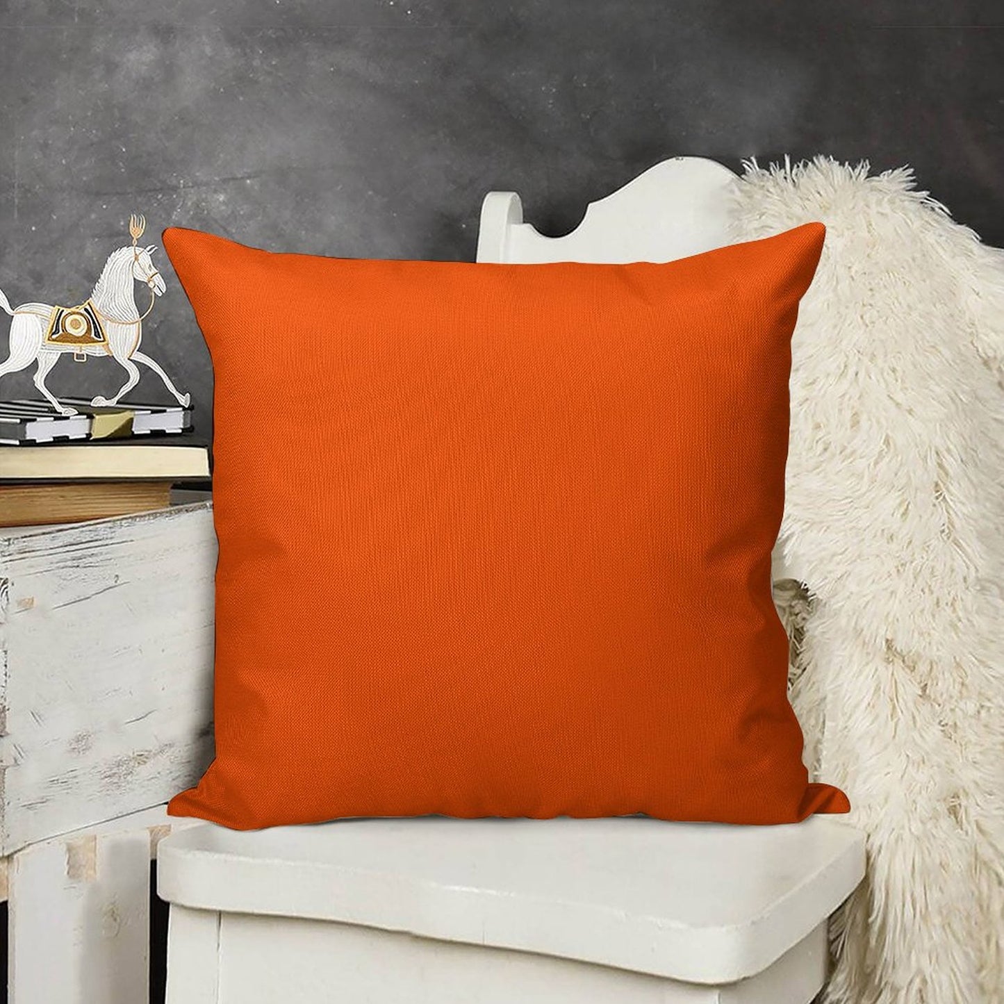 SOLID PLAIN INTERNATIONAL ORANGE -OVER 100 SHADES OF ORANGE ON OZCUSHIONS Linen Throw Pillow Cover