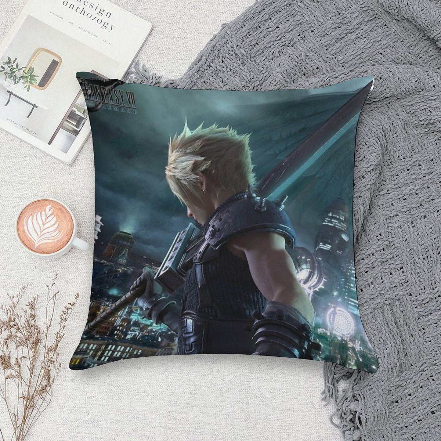 Cloud Final Fantasy VII Remake Soft Decorative Cover Throw Pillow