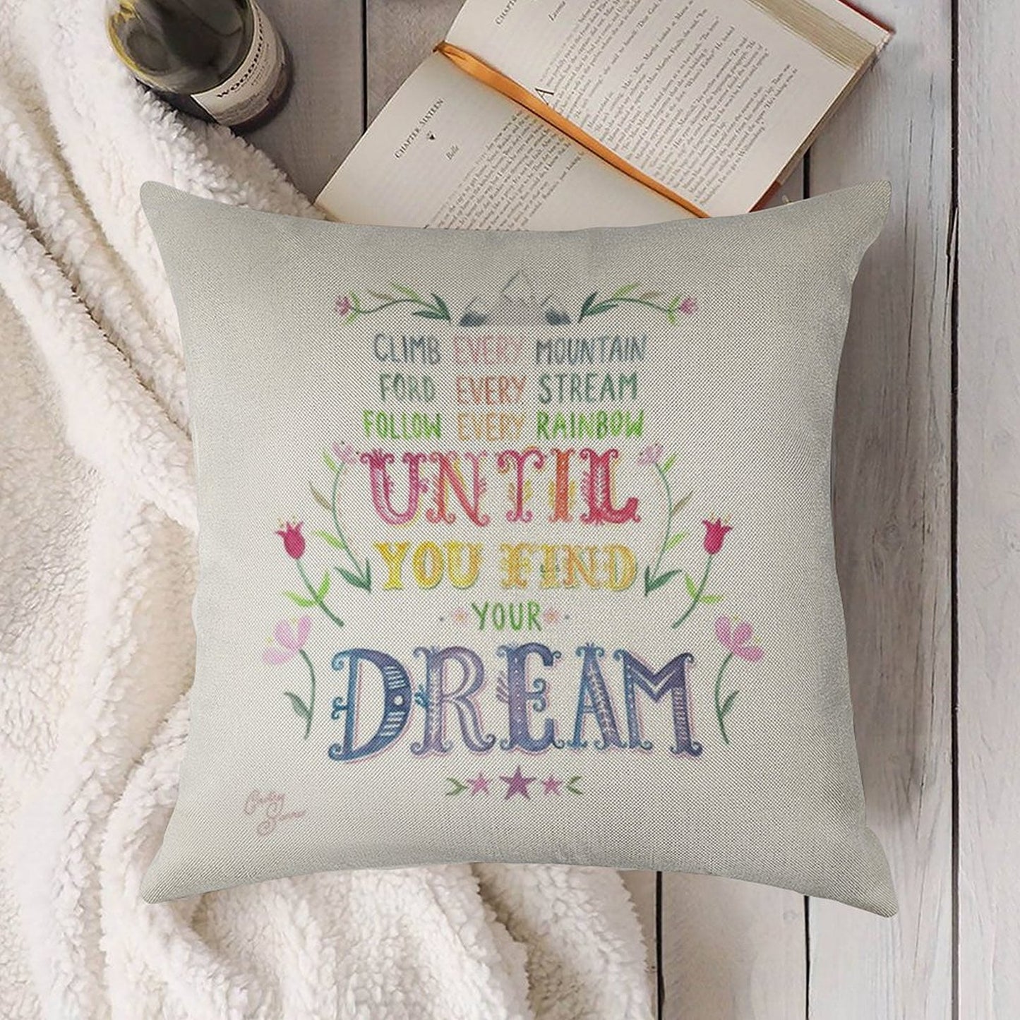Sound of Music Climb Every Mountain Linen Throw Pillow Cover