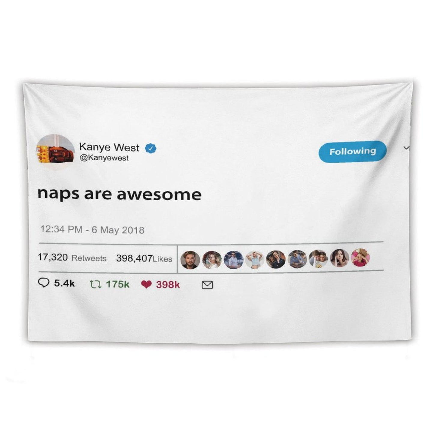Kanye West Rapper Naps Are Awesome Tapestry