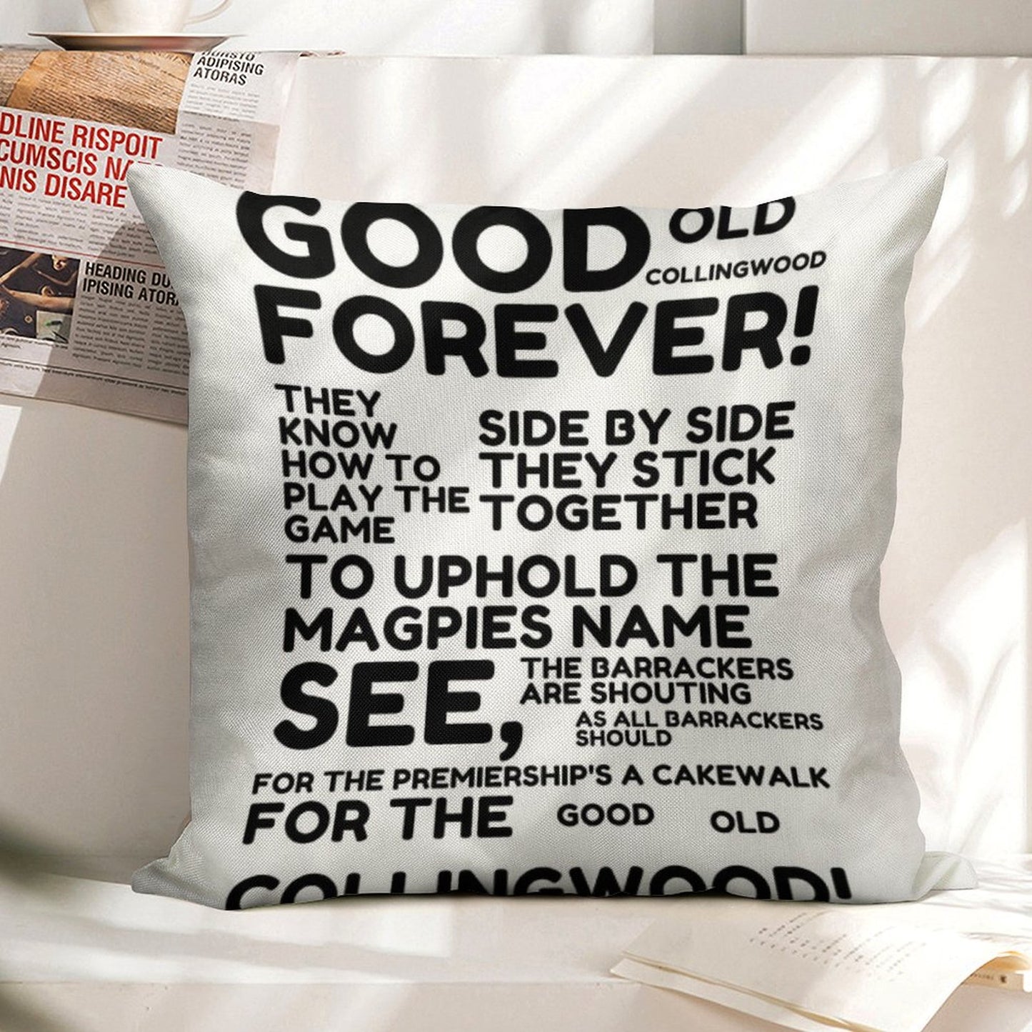 Good Old Collingwood Forever! Linen Throw Pillow Cover