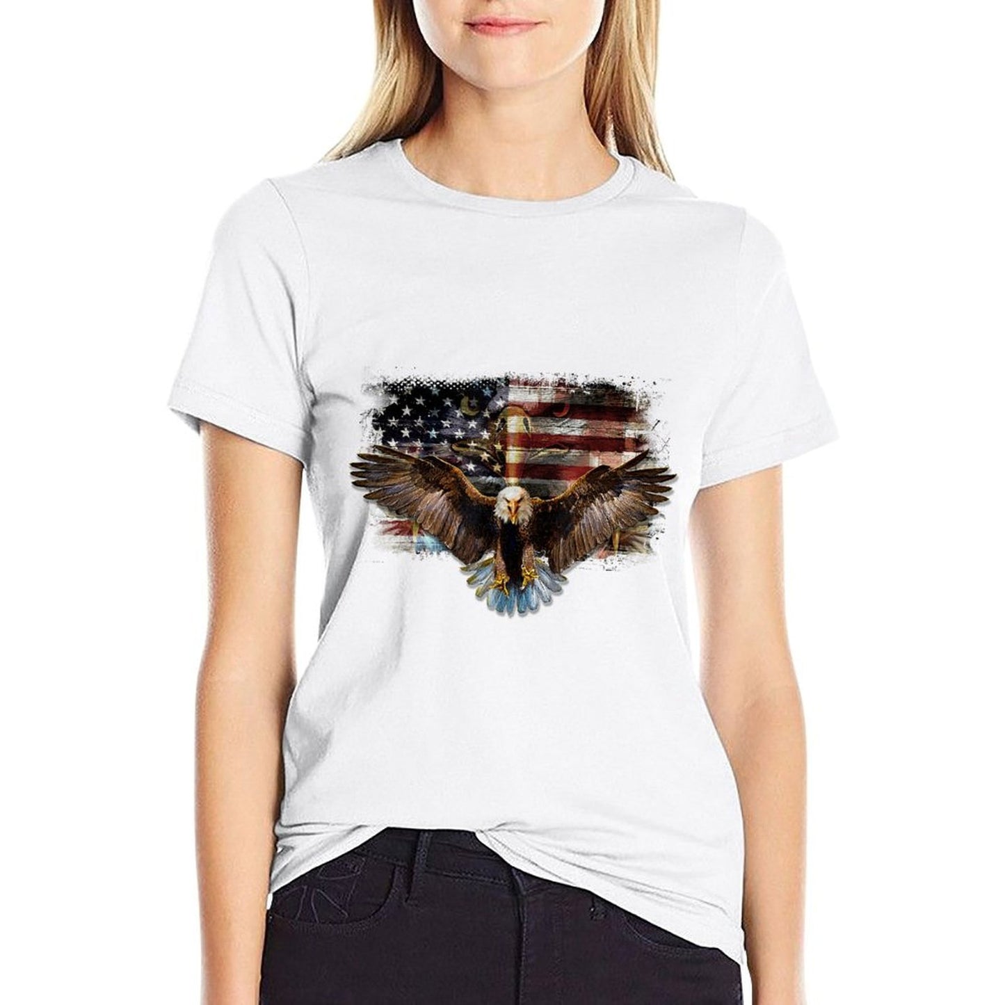 Bald Eagle 4th of July American USA Eagle Patriotic Slim-fit Cut T-Shirt